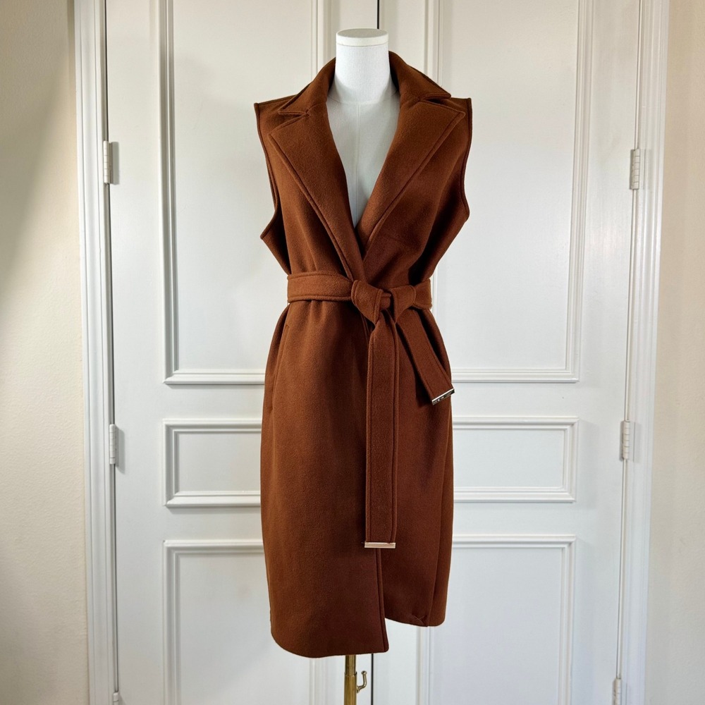 Marc New York Trench Coat Vest Women's M Rust Orange Sleeveless Contemporary